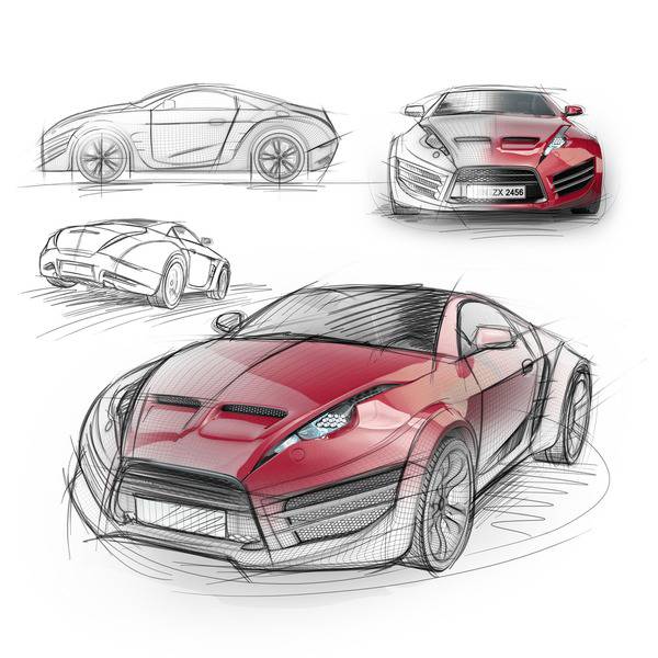 A Drawing Of A Lamborghini