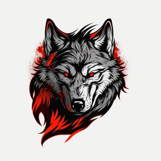 Angry Wolf Head Drawing