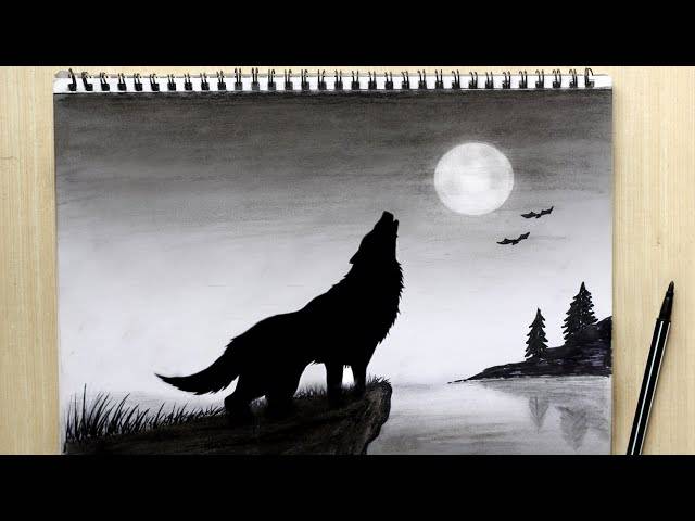 Cute Wolf Cartoon Drawing